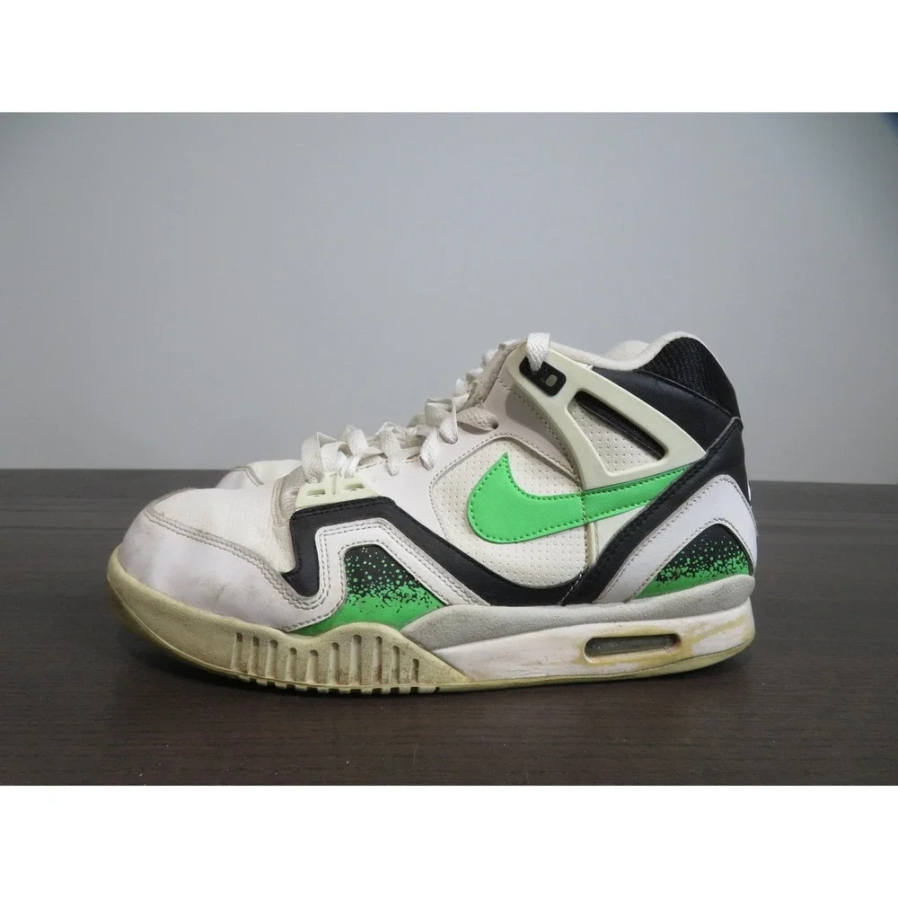 Nike Air Tech Challenge II Shoes Mens 8.5 White Green Tennis Sneakers 318408-100 - Picture 1 of 10